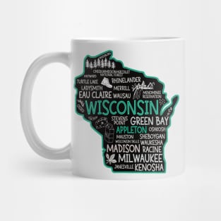 Appleton Wisconsin cute Milwaukee, Osseo, Green Bay, Kenosha, Racine, Appleton, Waukesha, Eau Claire, Oshkosh, Janesville Mug